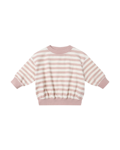 RELAXED SWEATSHIRT & SWEATPANT SET-PINK STRIPE