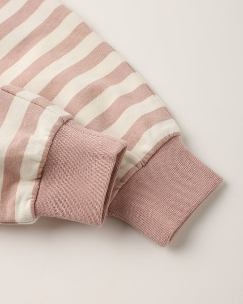 RELAXED SWEATSHIRT & SWEATPANT SET-PINK STRIPE