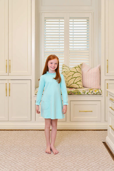 Long Sleeve Lizzie's Luxe Leisure Dress - Edisto Egg Blue