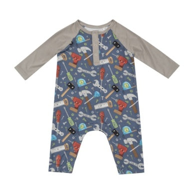 Happy Toolbox-Raglan Henley Romper