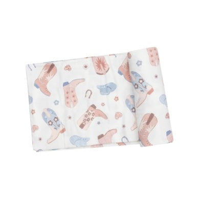 Cowboy Boots Pink-Swaddle Blanket