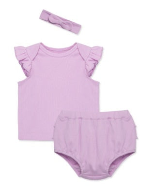 Lilac Knit 3-piece Short Set