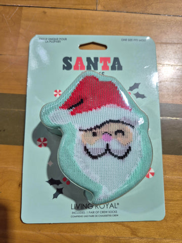Mint Santa Crew Socks