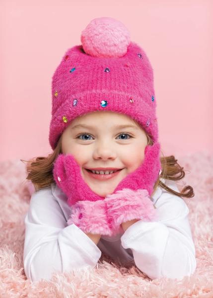 Glitzy Gloves - Pink, Hot Pink, White
