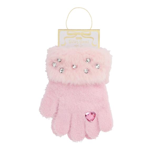 Glitzy Gloves - Pink, Hot Pink, White