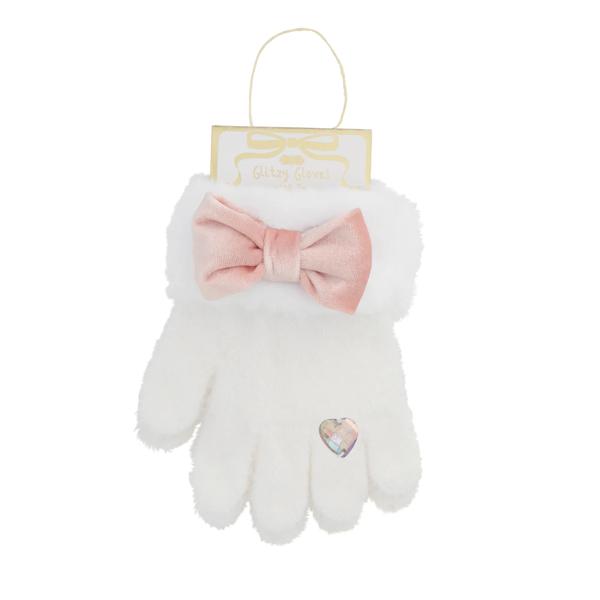Glitzy Gloves - Pink, Hot Pink, White