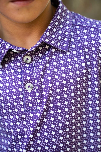 Texas - Purple & White Polo