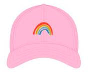 Light Pink Baseball Hat with Rainbow