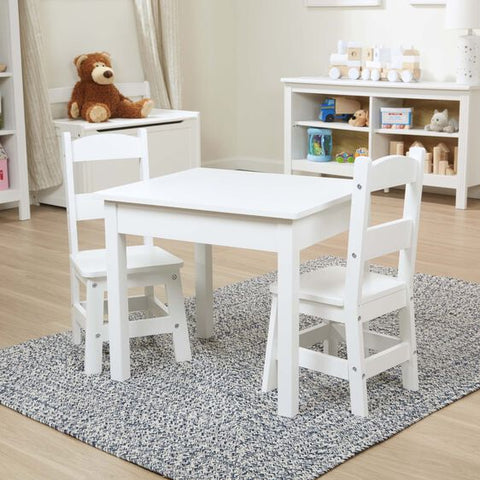 Wooden Table and Chairs - White