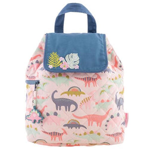 Quilted Backpack - Pink Dino