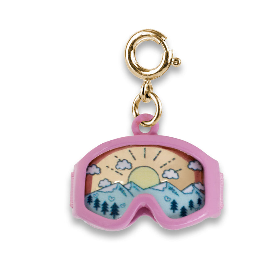 Charm It Gold Ski Goggles Charm