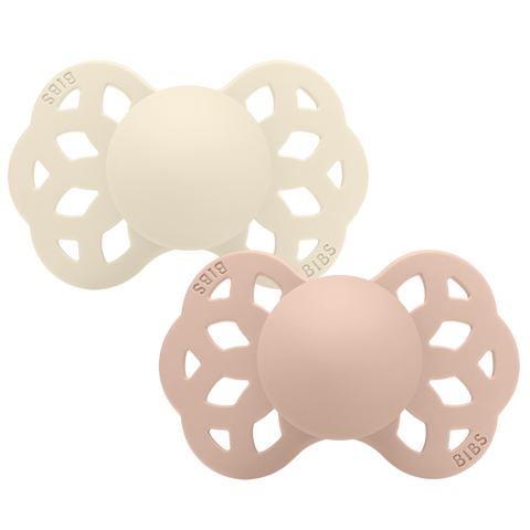BIBS Infinity Pacifier 2 Pack- Ivory/Blush
