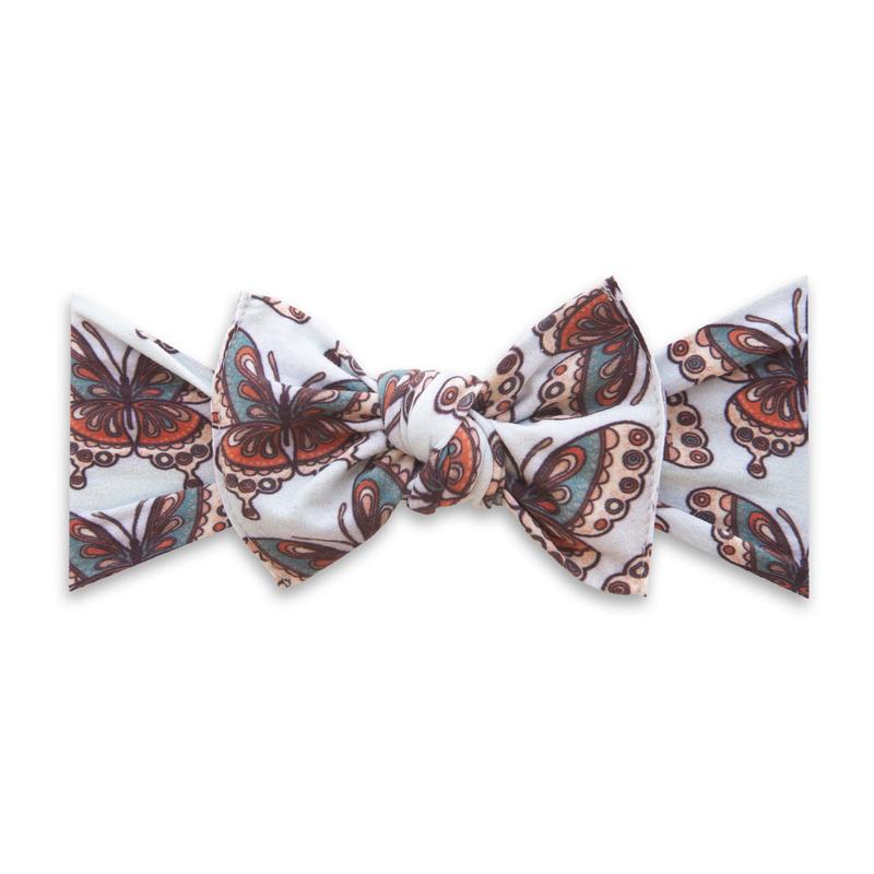 Baby Bling Vintage Butterfly Printed Knot Headband