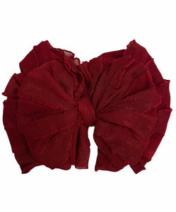 Deep Red Ruffle Headband