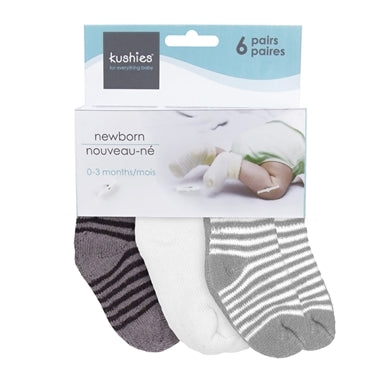Grey Newborn 6 pack socks