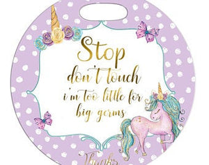 Unicorn Stop Germs Tag