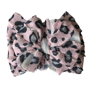 Pink Leopard Ruffle Headband