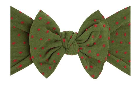 Hunter Green/Red Dots Shabby Knot