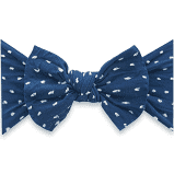 Navy Dot Patterned Shabby Knot Headband