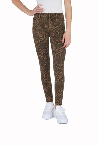 Diane Mid Rise Leopard Skinny Jeans