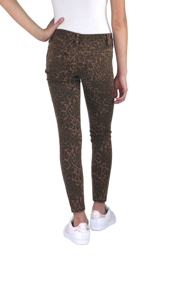 Diane Mid Rise Leopard Skinny Jeans