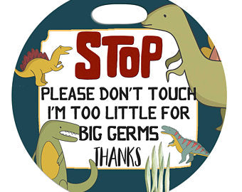 Dinosaurs Stop Germs Tag