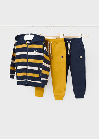 Navy/Gold 3 Piece Stripped Tracksuit