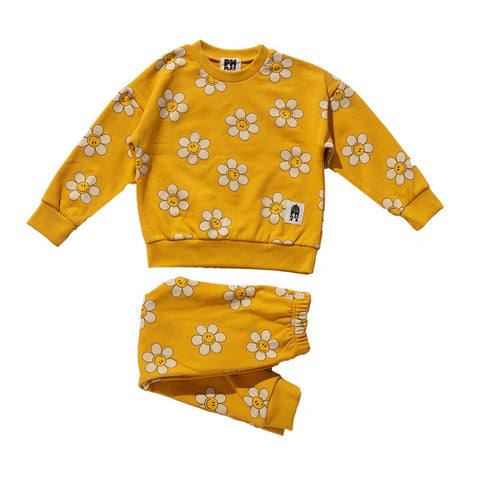 Mustard Daisy Sweatshirt Set