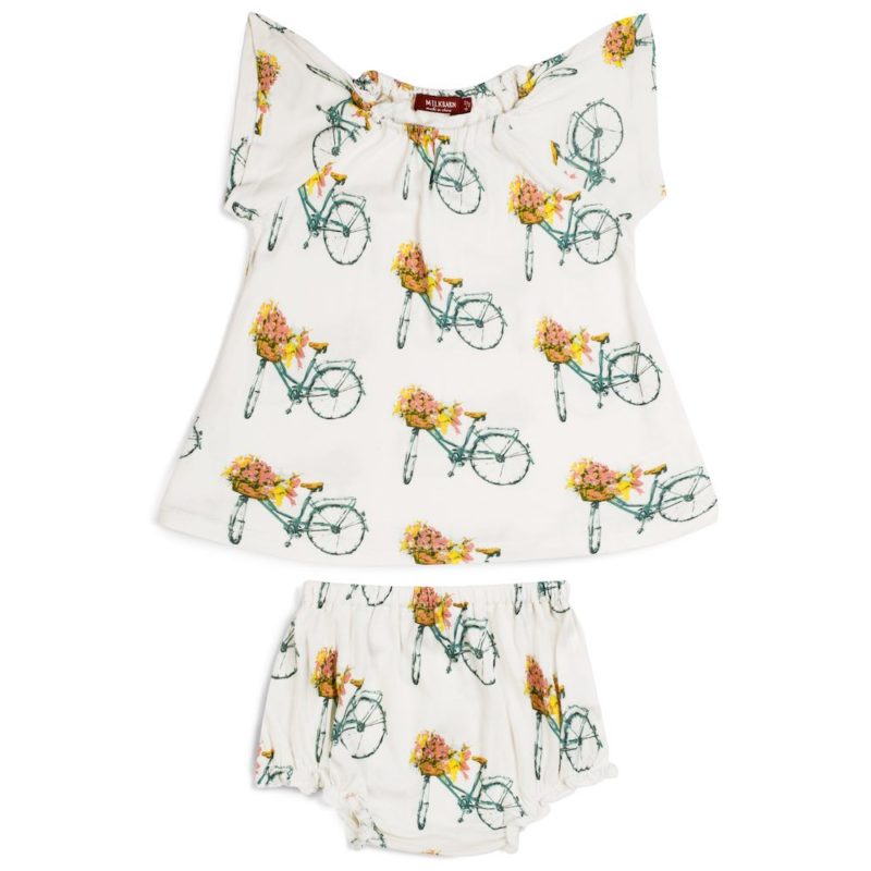 Floral Bicycle Dress & Bloomer Set