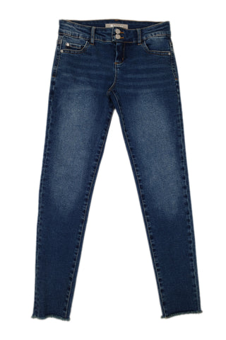 Indigo Fray Hem Crop Skinny Jean