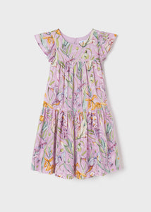 Lilac Floral Linen Dress
