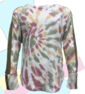 Cactus Flower Tie Dye Thermal Tee