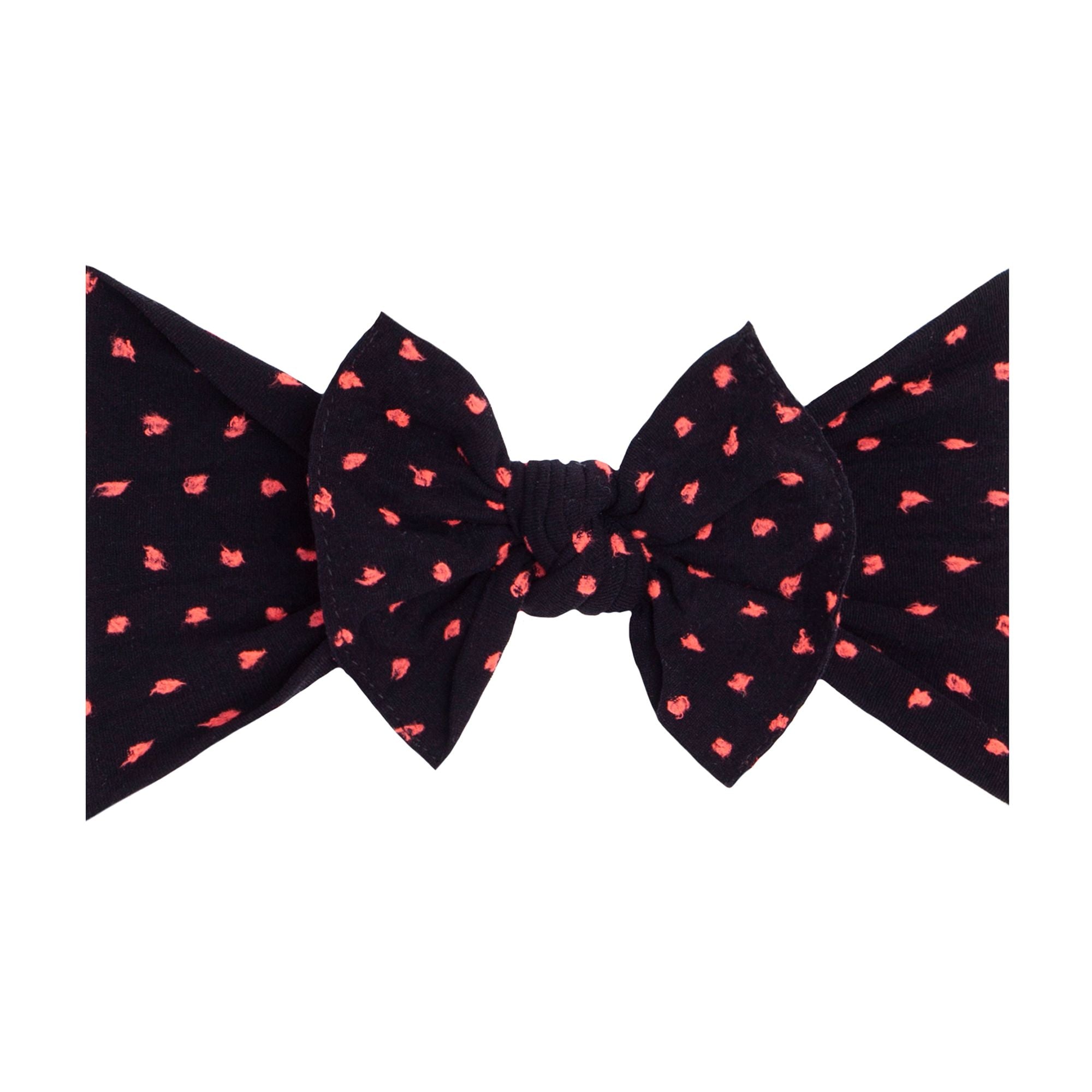 Black with Neon Dot Pattern Shabby Knot