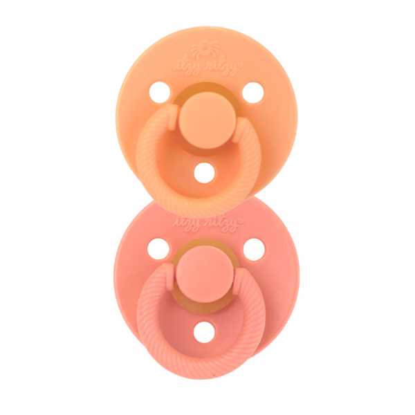 Itzy Soother Apricot/Terracotta Natural Rubber Pacifier Sets