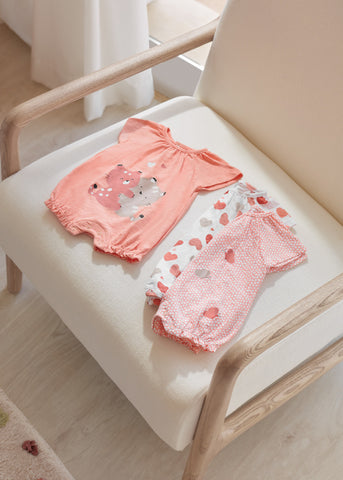 3 Piece Apricot Rompers