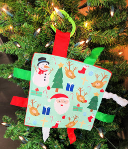 Sensory Square -Christmas Crinkle Holiday Kris Kringle Reindeer