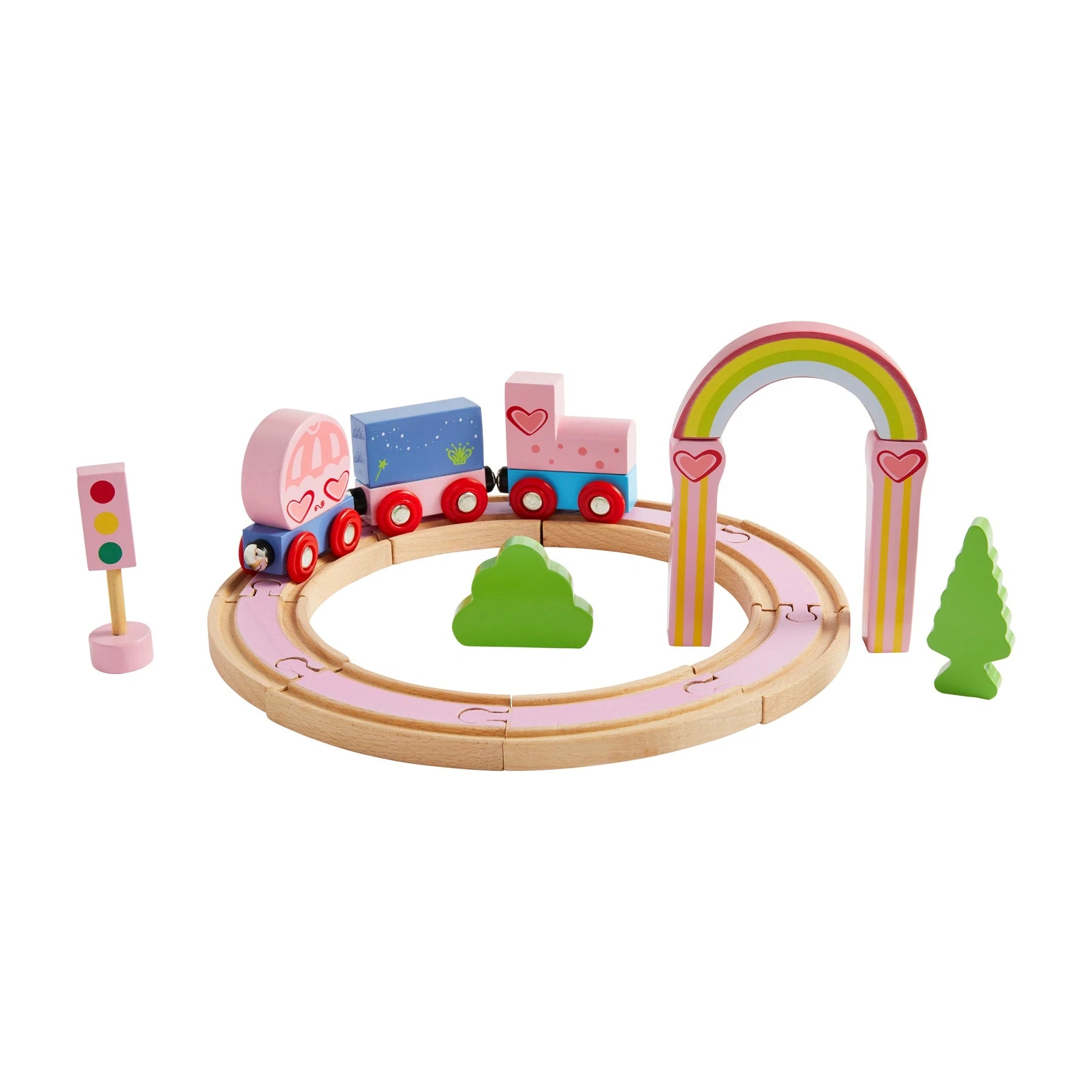 Rainbow Wood Train Set