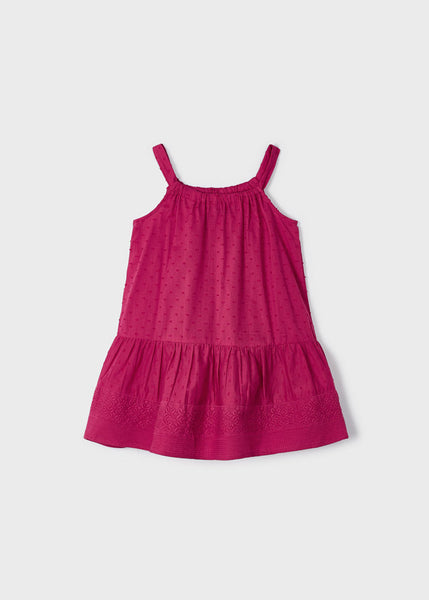 Embroidered Motif Strap Cotton Dress-Hibiscus