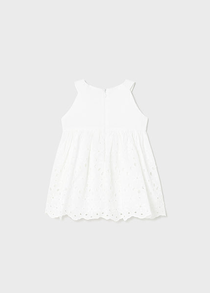 Eyelet Cotton Dress-White