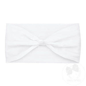 Nylon Baby Head-wrap (add-a-bow)-WHITE