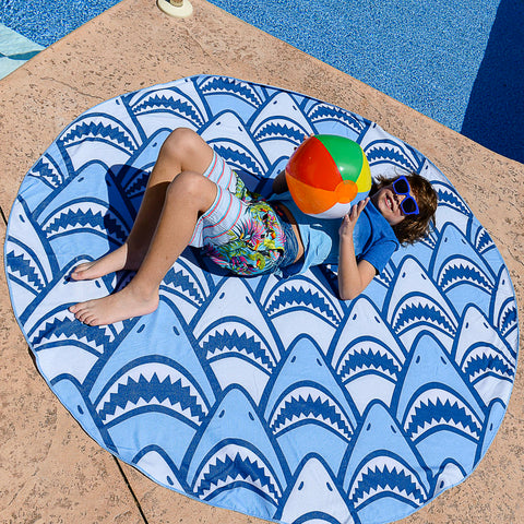 Shark Frenzy-Watchitude Huge Round Towel