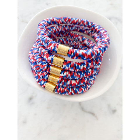 Patriotic Tie Dye Heishi Color Pop Bracelet