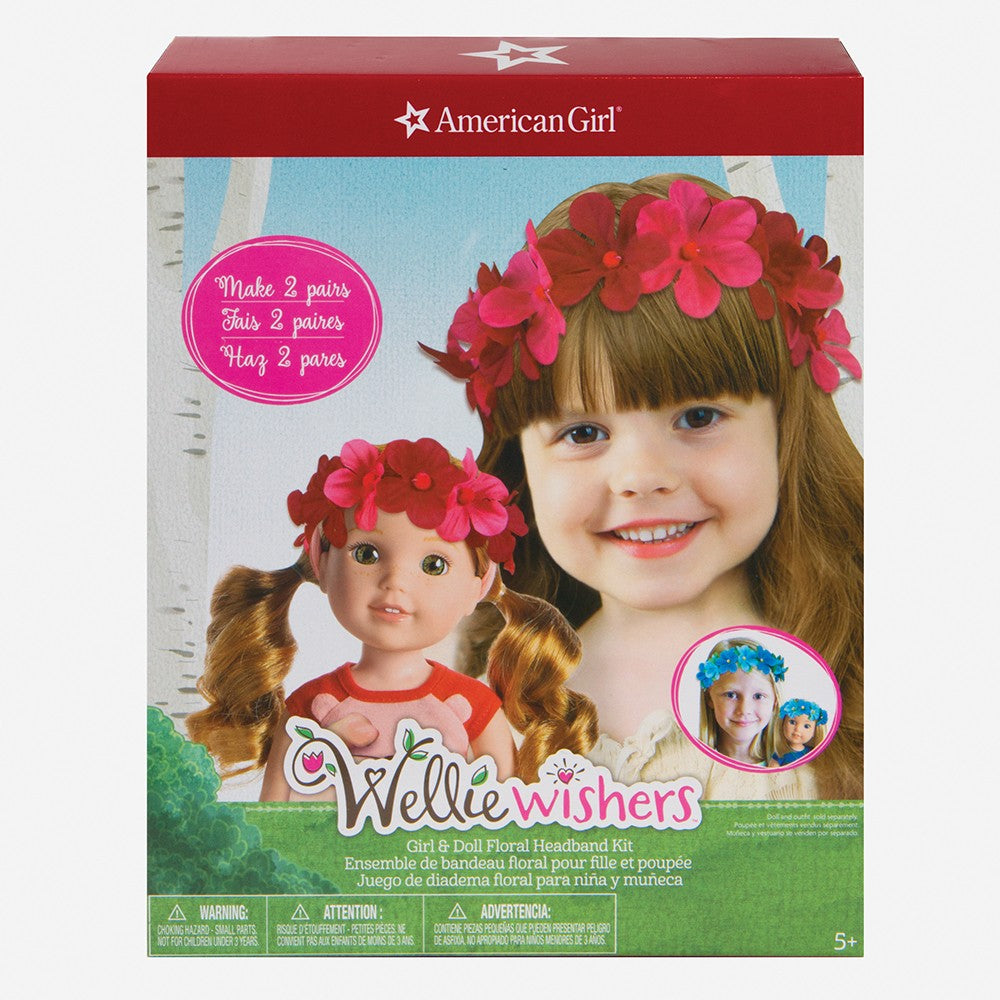 Wellie Wishers Girl & Doll Floral Headband Kit