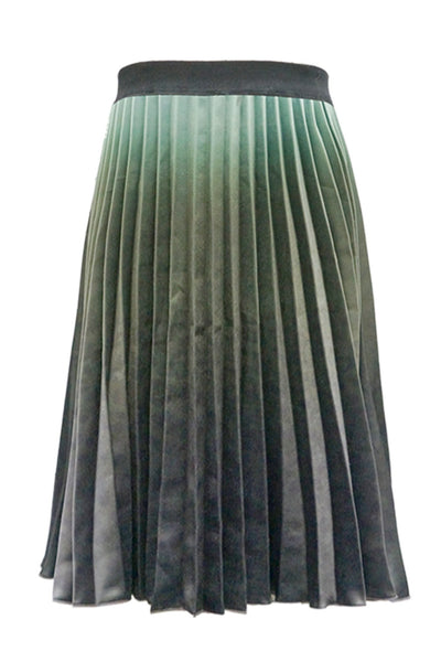 Black Ruched Top & Olive Green Ombre Skirt