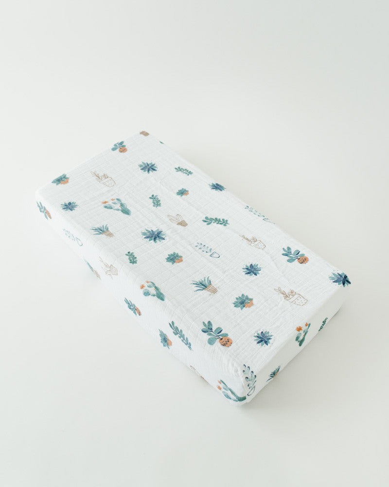 Cotton Muslin Changing Pad Cover - Prickle Pots
