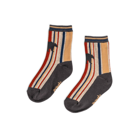 Printed Bear & Stripped Socks