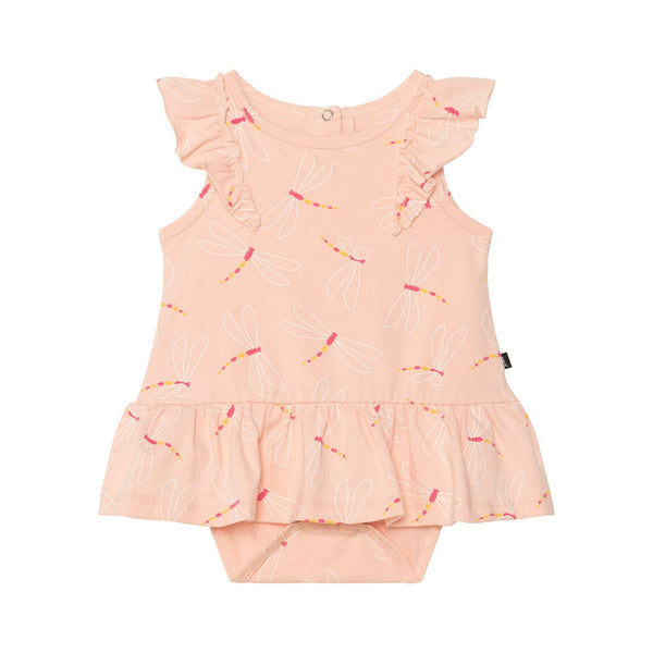 Printed Romper Pink Dragonfly