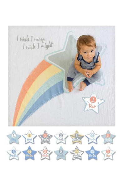 Baby's First Year Blanket & Card Set- I Wish I May