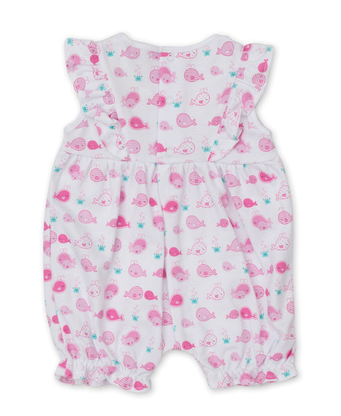 Whale Watch Pink Short Playsuit