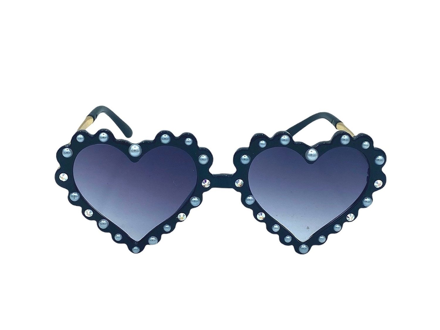 Rad and Refined Sunglasses -Sweetheart Black with Pearl & Clear Crystal